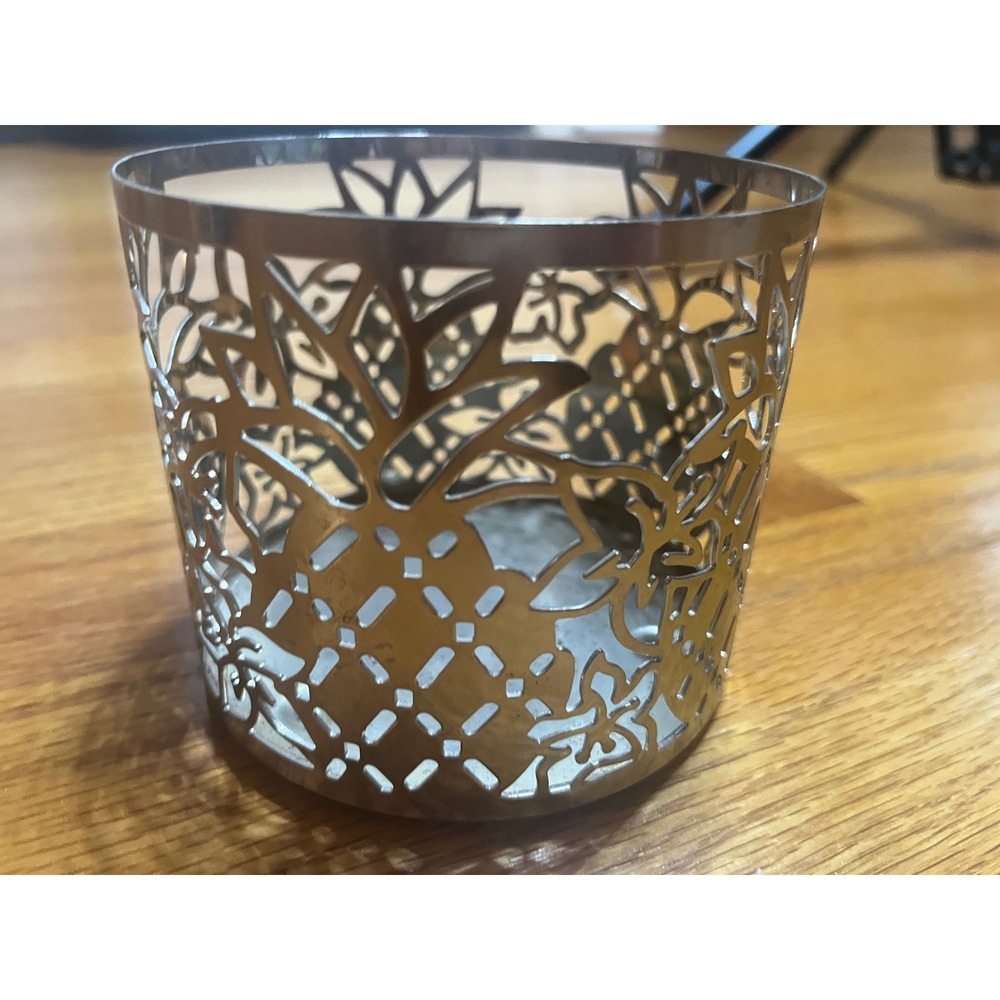 Silver Metal Tree of Life Cutout Candle Holder Slatkin & Co Decor